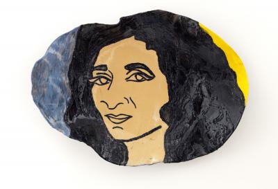 GHADA AMER Self Portrait in Blue and Yellow 2014
