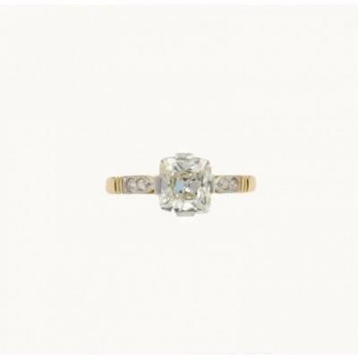 GIA CERTIFIFIED 1 31 CARAT OLD CUSHION CUT DIAMOND VICTORIAN ENGAGEMENT RING