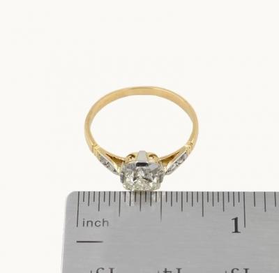 GIA CERTIFIFIED 1 31 CARAT OLD CUSHION CUT DIAMOND VICTORIAN ENGAGEMENT RING