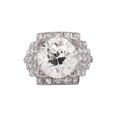 GIA Cert 5 01 Carat Old Euro Cut Diamond Edwardian Antique Platinum Ring