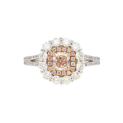 GIA Certified 1 51 CTTW Fancy Light Brown Pink Internally Flawless Diamond Ring