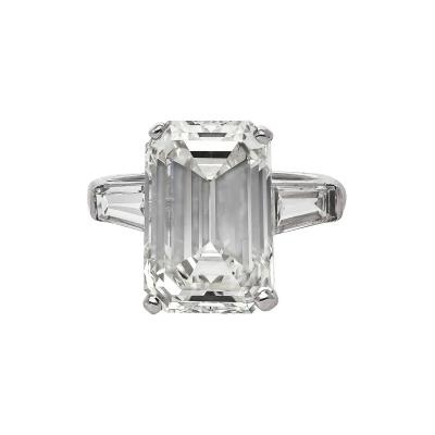 GIA Certified 10 03 Carat Emerald Cut J VS1 Diamond Platinum Three Stone Ring