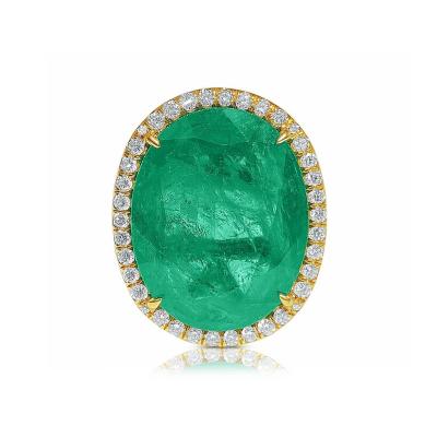 GIA certified 10 Carat Oval Cut Emerald set in 18k solid gold ring