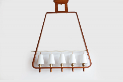 GIANT 1930S ITALIAN WOOD CHANDELIER