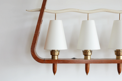 GIANT 1930S ITALIAN WOOD CHANDELIER