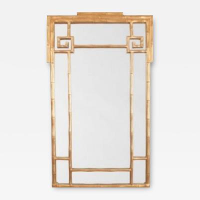 GILT FINISH FAUX BAMBOO WALL MIRROR