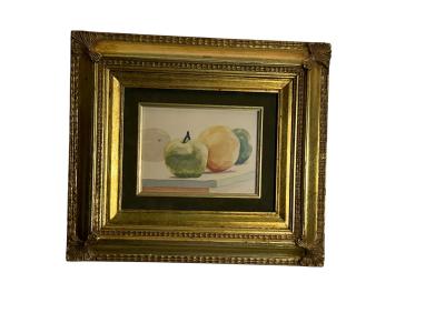 GILT FRAMED STILL LIFE FRUIT WATERCOLOR