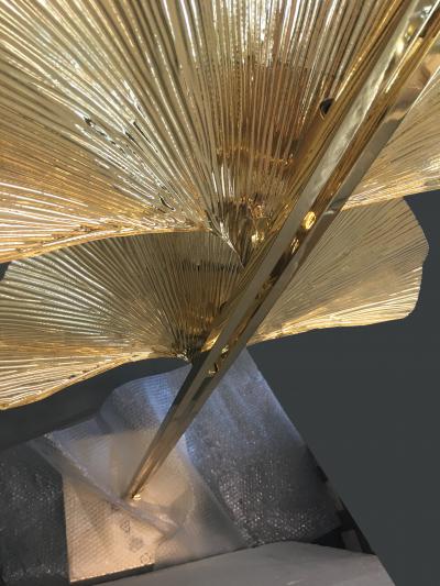 GINKO BILOBA Style BRASS LEAF FLOOR LAMP Gold brass