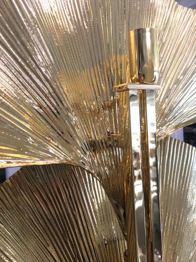 GINKO BILOBA Style BRASS LEAF FLOOR LAMP Gold brass