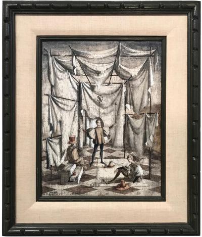 GIORGIO PERFETTI SURREALIST PAINTING EQUILIBRIUM BY GIORGIO PERFETTI