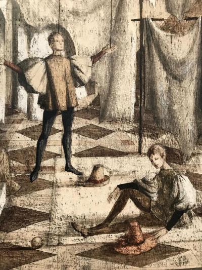 GIORGIO PERFETTI SURREALIST PAINTING EQUILIBRIUM BY GIORGIO PERFETTI