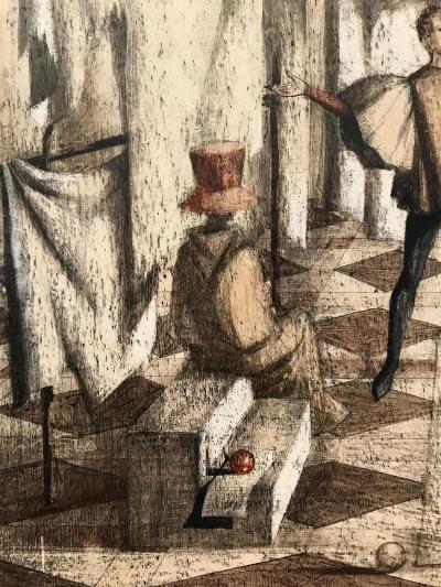 GIORGIO PERFETTI SURREALIST PAINTING EQUILIBRIUM BY GIORGIO PERFETTI