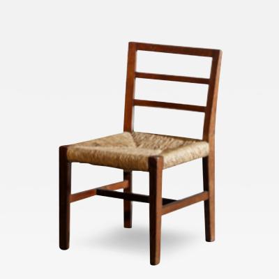 GIORGIO W MARINI Italian Giorgio Marini oak woven rope side chair