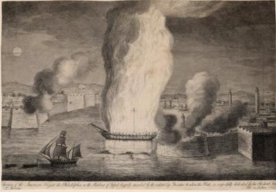 GIOVANNI BATTISTA GUERRAZZI THE BURNING OF THE AMERICAN FRIGATE THE PHILADELPHIA IN THE HARBOUR OF TRIPOLI