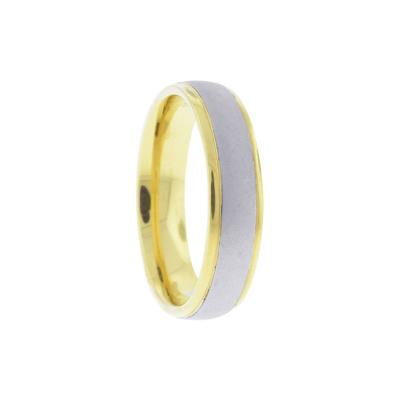 GOLD AND FROSTED PLATINUM WEDDING BAND