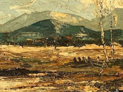 GOLD RUSH STREAM AMONGST MOUNTAIN RANGE PAINTING