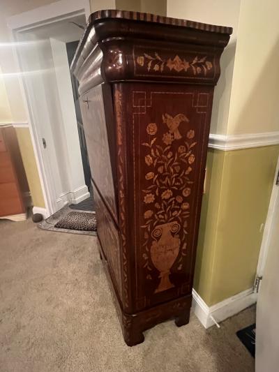 GORGEOUS DUTCH FINE MARQUETRY SECRETAIRE ABATTANT