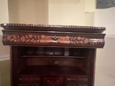 GORGEOUS DUTCH FINE MARQUETRY SECRETAIRE ABATTANT