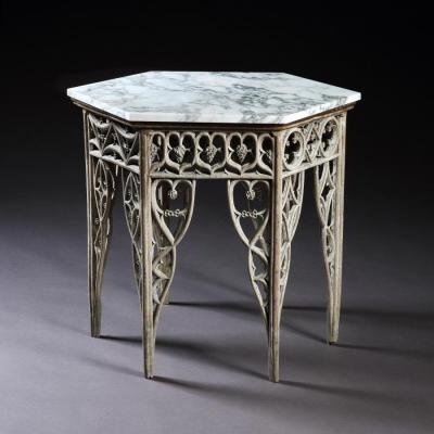 GOTHIC HEXAGON CENTER TABLE ENGLISH CIRCA 1780