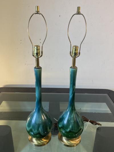 GRACEFUL PAIR OF MID CENTURY CERAMIC LAMPS