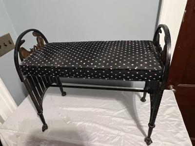 GREAT ART DECO CAST IRON CAT BENCH