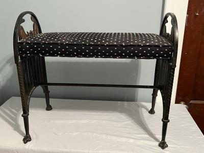 GREAT ART DECO CAST IRON CAT BENCH
