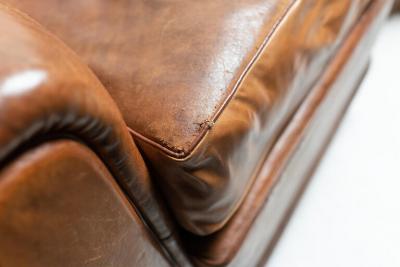GREAT PAIR OF ART DECO LEATHER CLUB CHAIRS