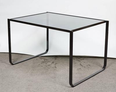 GREAT SET OF THREE ITALIAN MODERNIST ENAMEL STEEL NESTING TABLES