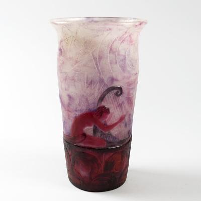 Gabriel Argy Rousseau French Musiciens Grecs p te de verre Vase by Gabriel Argy Rousseau