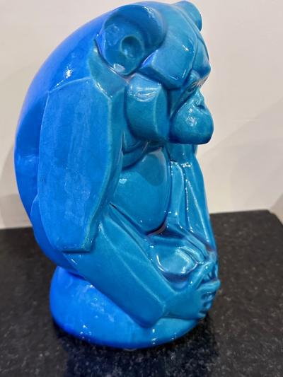 Gabriel Beauvais French Art Deco Cubist Monkey by Gabriel Beauvais 1930s Ceramic