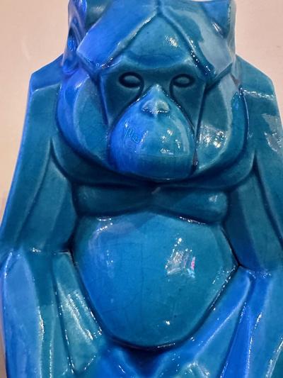 Gabriel Beauvais French Art Deco Cubist Monkey by Gabriel Beauvais 1930s Ceramic