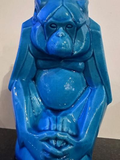 Gabriel Beauvais French Art Deco Cubist Monkey by Gabriel Beauvais 1930s Ceramic