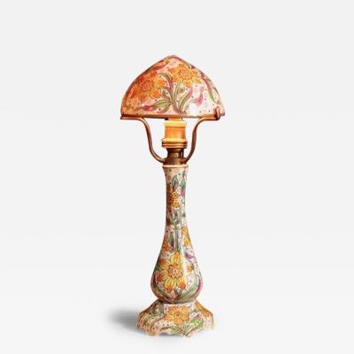 Gabriel Fourmaintraux Mushroom Lamp Art Nouveau Art Deco Desvres Gabriel Fourmaintraux Table Lamp