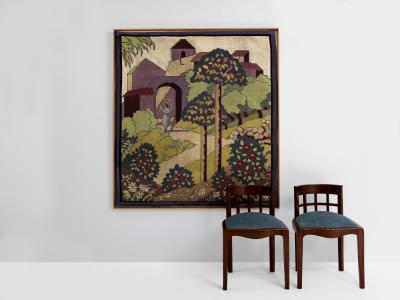 Gabriel Laneyrie petit point needlework panel tapestry 1934