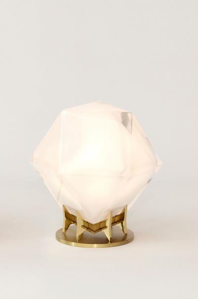 Gabriel Scott Welles Double Blown Glass Desk Lamp
