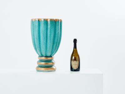 Gabriele Bicchioni large Deruta ceramic vase 1930