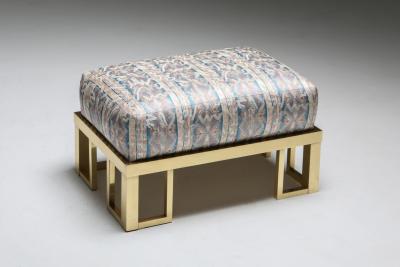 Gabriella Crespi Brass Gabriella Crespi Style Lounge Chair and Ottoman 1970s