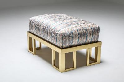 Gabriella Crespi Brass Gabriella Crespi Style Lounge Chair and Ottoman 1970s