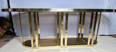 Gabriella Crespi Bronze and Glass Sectional Dining Table Gabriella Crespi Style Italy 1970s