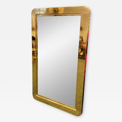 Gabriella Crespi Exceptional Brass Modern Mirror in the Manner of Gabriella Crespi