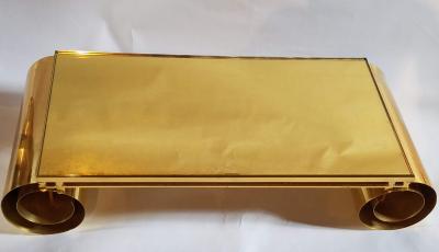 Gabriella Crespi Extraordinary Chinese Scroll Reversed Gold Leaf Glass Top Italy Crespi 1960s