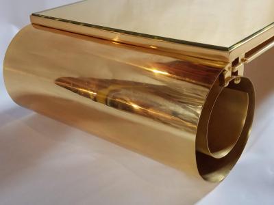 Gabriella Crespi Extraordinary Chinese Scroll Reversed Gold Leaf Glass Top Italy Crespi 1960s