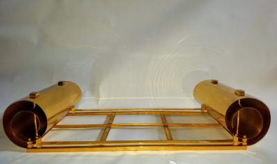 Gabriella Crespi Extraordinary Chinese Scroll Reversed Gold Leaf Glass Top Italy Crespi 1960s