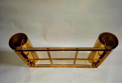 Gabriella Crespi Extraordinary Chinese Scroll Reversed Gold Leaf Glass Top Italy Crespi 1960s