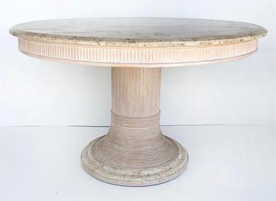 Gabriella Crespi Faux Painted Dining Set Reed Chairs Maitland Smith Crespi Style