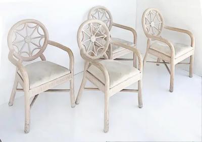 Gabriella Crespi Faux Painted Dining Set Reed Chairs Maitland Smith Crespi Style