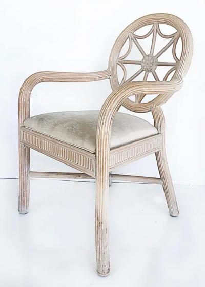 Gabriella Crespi Faux Painted Dining Set Reed Chairs Maitland Smith Crespi Style