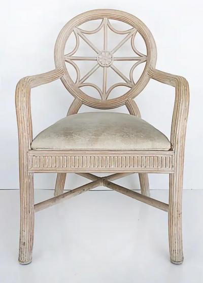 Gabriella Crespi Faux Painted Dining Set Reed Chairs Maitland Smith Crespi Style