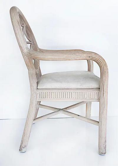 Gabriella Crespi Faux Painted Dining Set Reed Chairs Maitland Smith Crespi Style