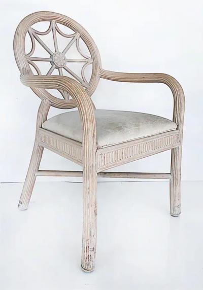 Gabriella Crespi Faux Painted Dining Set Reed Chairs Maitland Smith Crespi Style